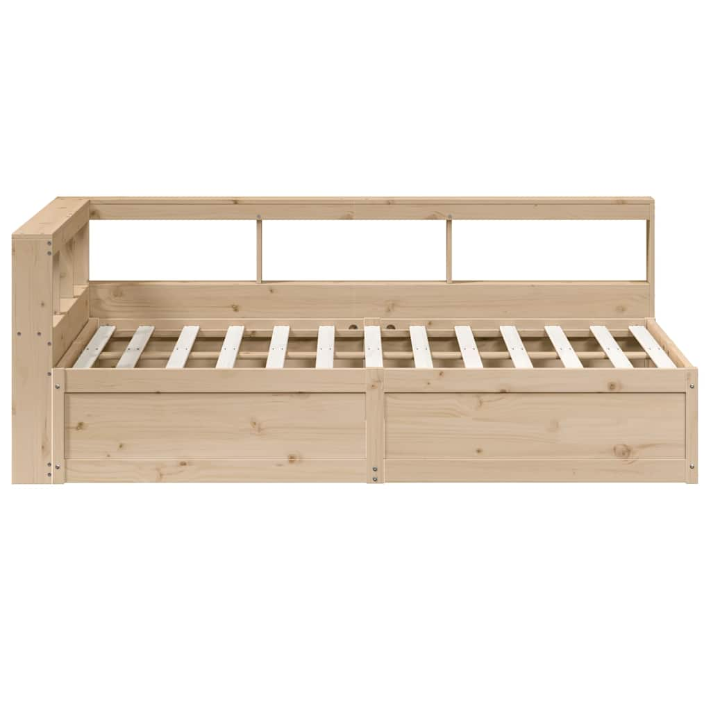 vidaXL Cama con estantería sin colchón madera maciza de pino 135x190cm