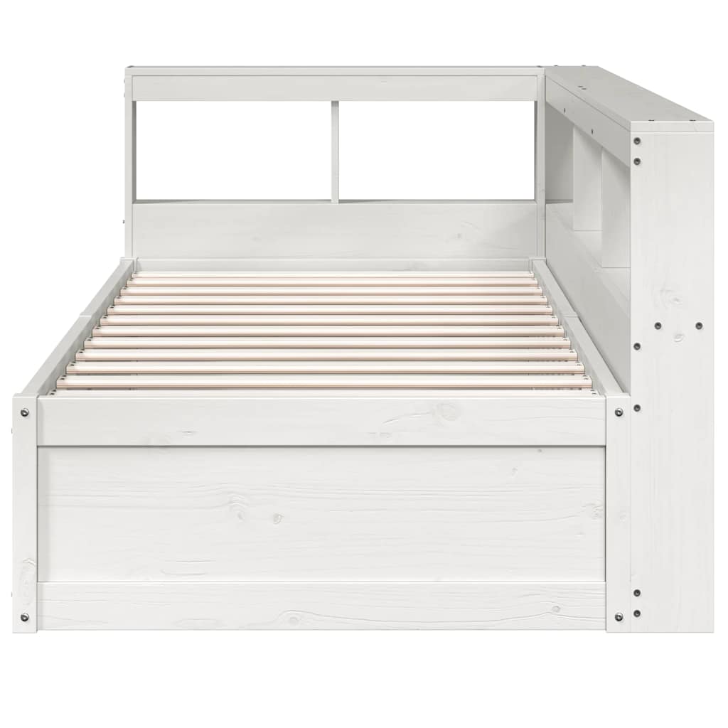 vidaXL Cama con estantería sin colchón madera maciza de pino 90x190 cm