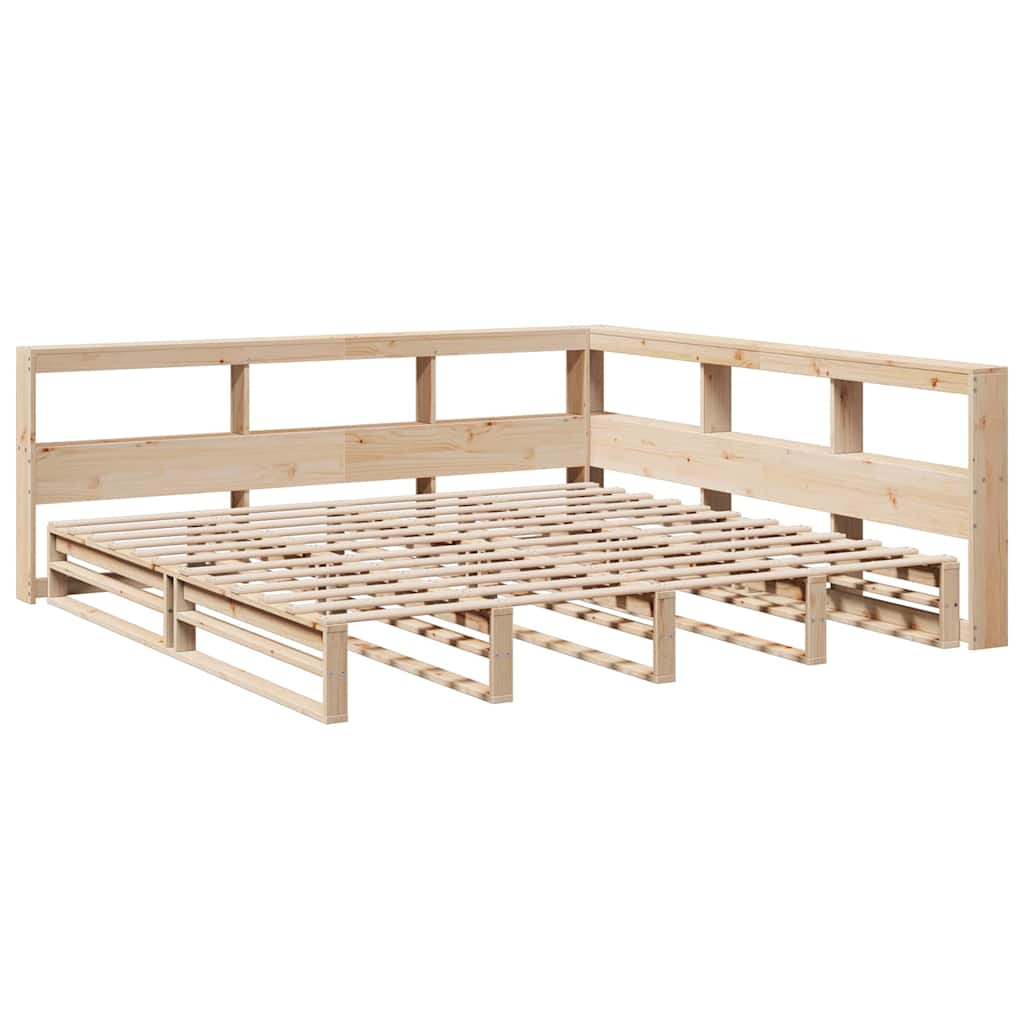 vidaXL Cama con estantería sin colchón madera maciza de pino 200x200cm