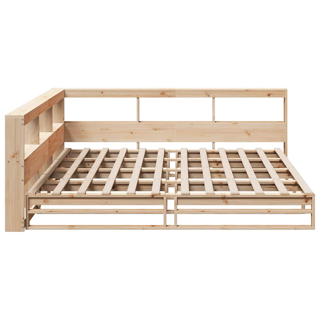 vidaXL Cama con estantería sin colchón madera maciza de pino 200x200cm