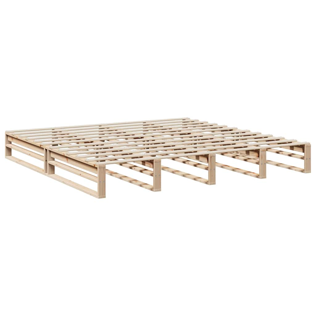 vidaXL Cama con estantería sin colchón madera maciza de pino 200x200cm