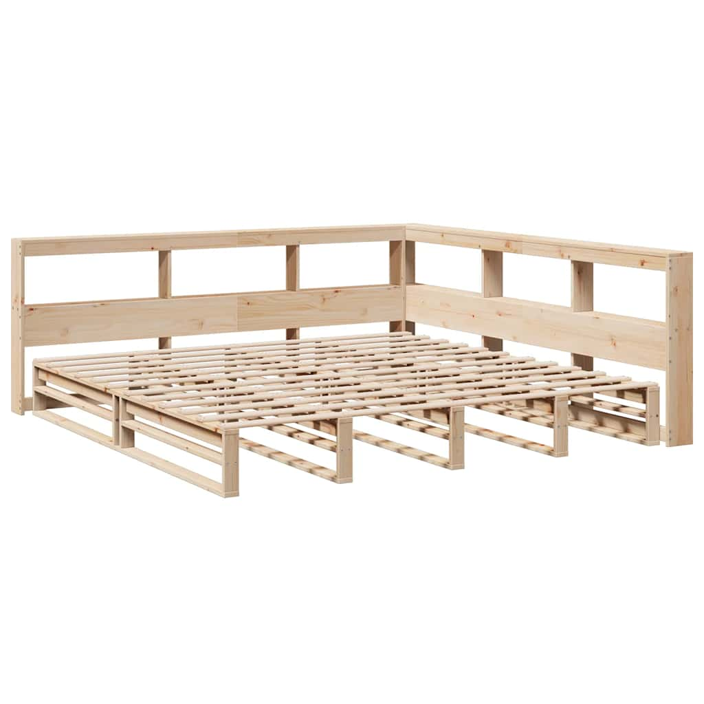 vidaXL Cama con estantería sin colchón madera maciza de pino 180x200cm