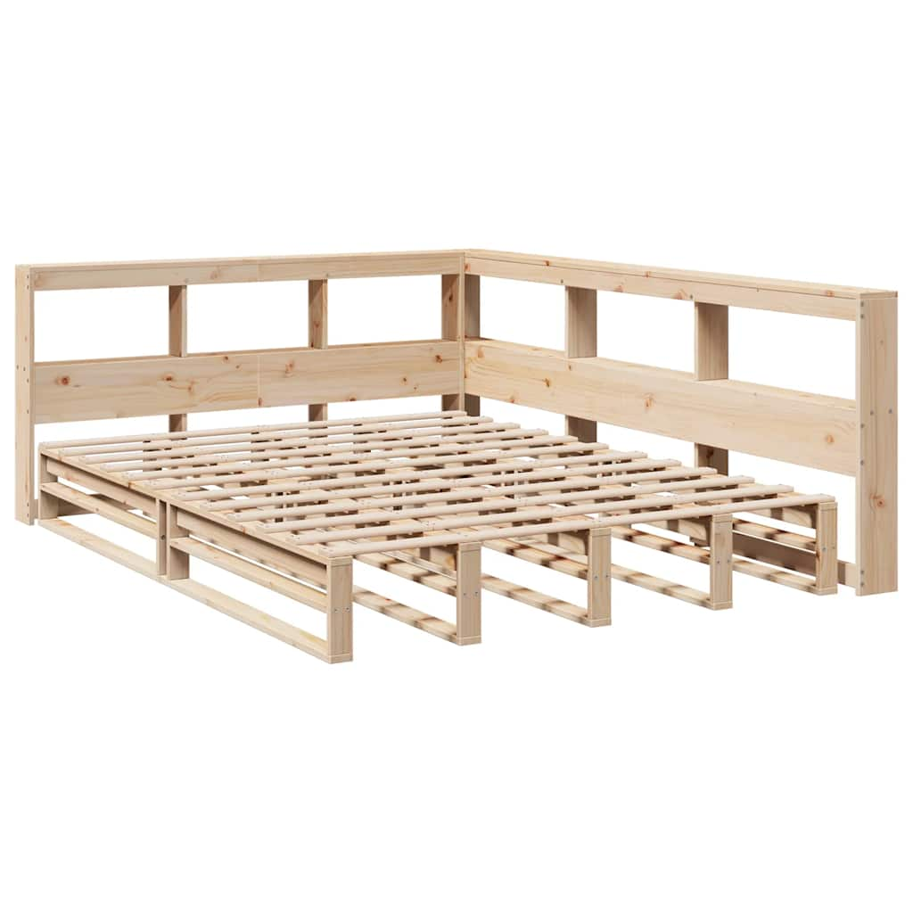 vidaXL Cama con estantería sin colchón madera maciza de pino 160x200cm