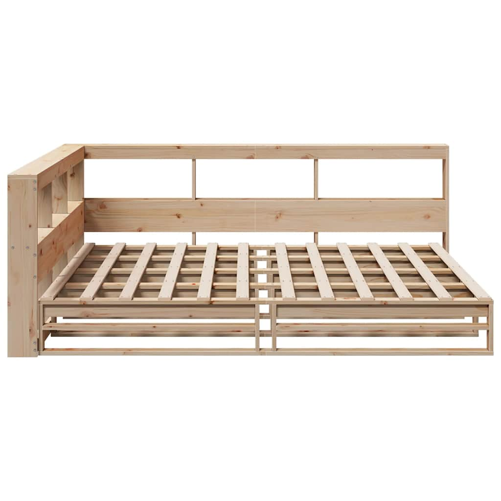 vidaXL Cama con estantería sin colchón madera maciza de pino 160x200cm