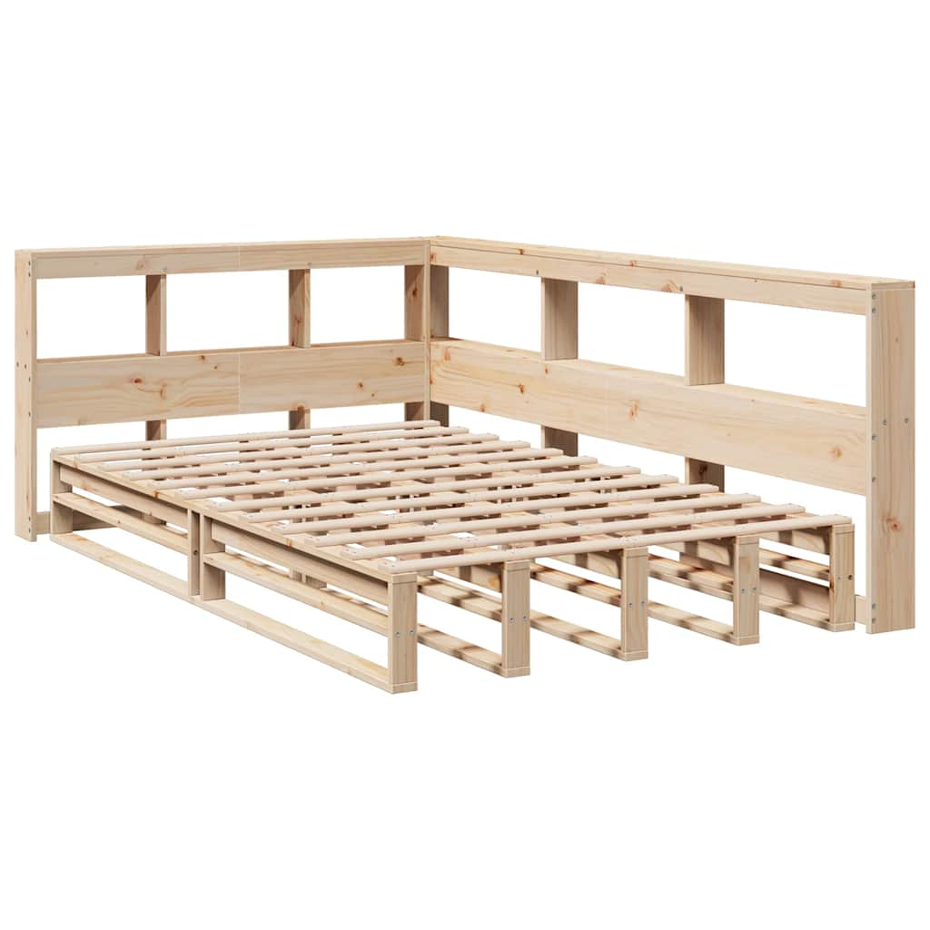 vidaXL Cama con estantería sin colchón madera maciza de pino 120x200cm