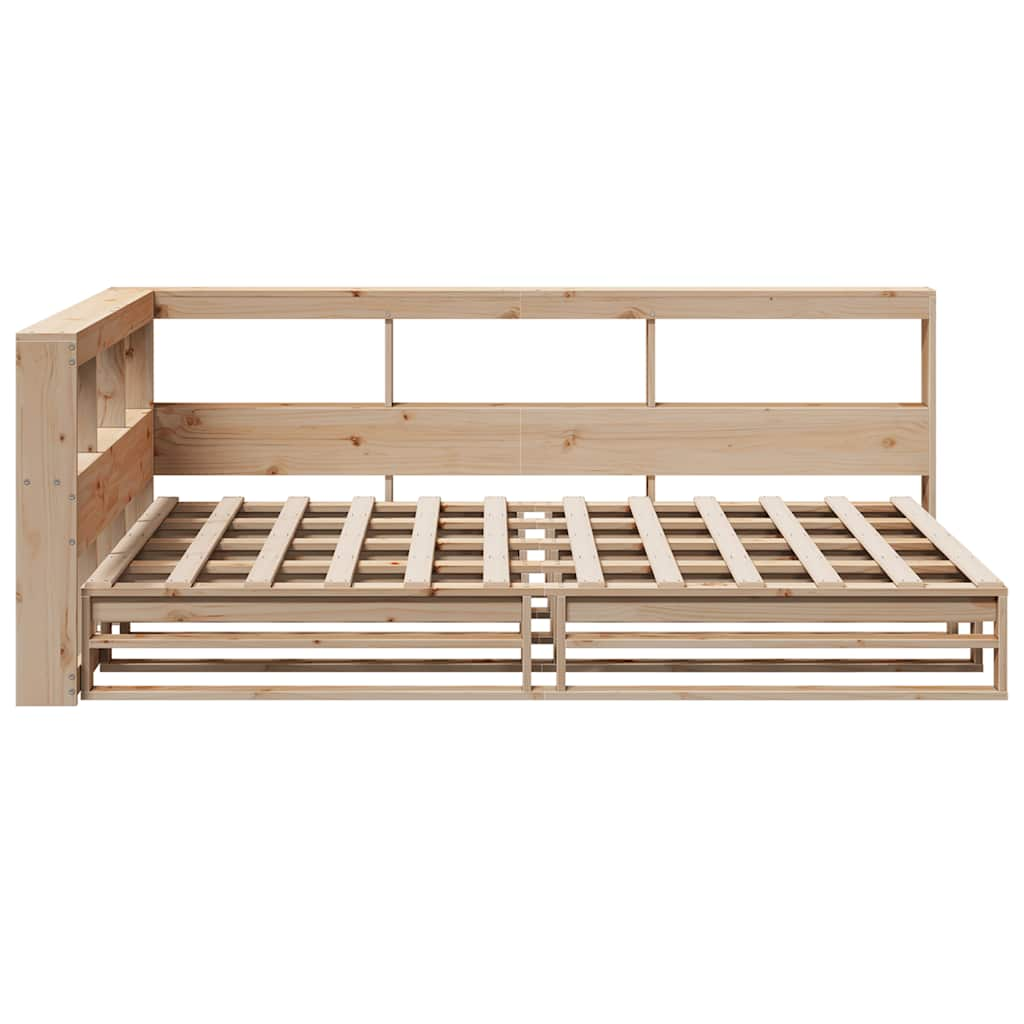 vidaXL Cama con estantería sin colchón madera maciza de pino 120x200cm