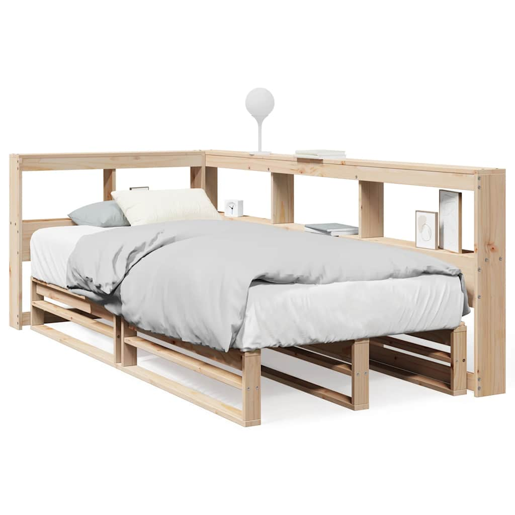 vidaXL Cama con estantería sin colchón madera maciza de pino 100x200cm