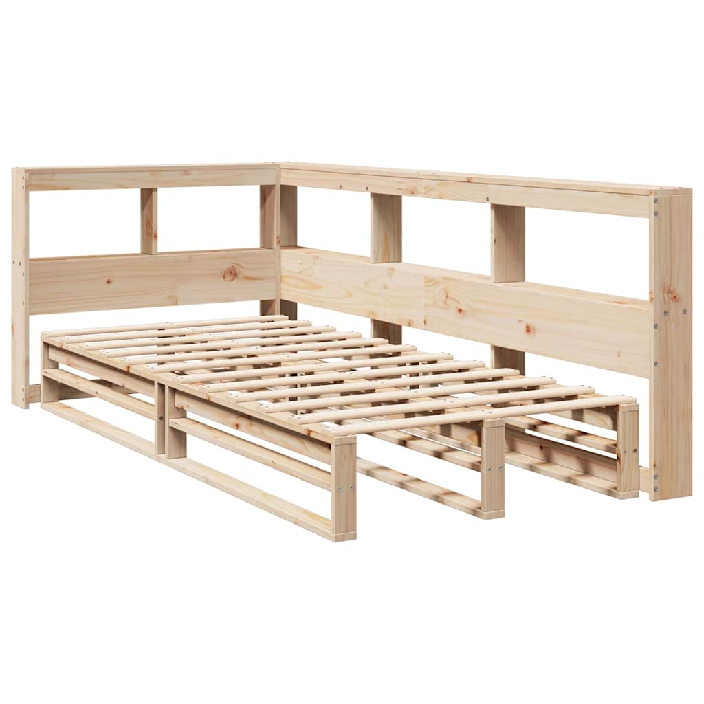 vidaXL Cama con estantería sin colchón madera maciza de pino 100x200cm