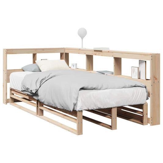 vidaXL Cama con estantería sin colchón madera maciza de pino 100x200cm