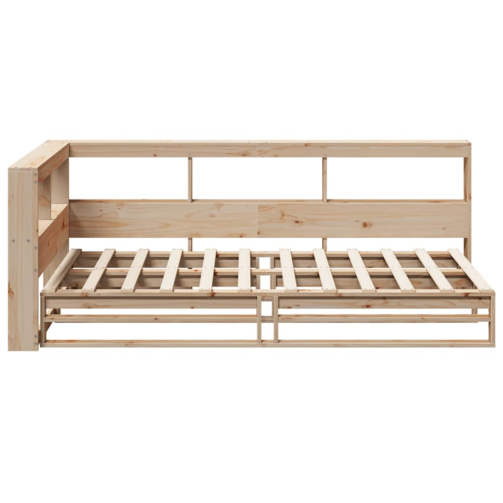 vidaXL Cama con estantería sin colchón madera maciza de pino 90x200 cm