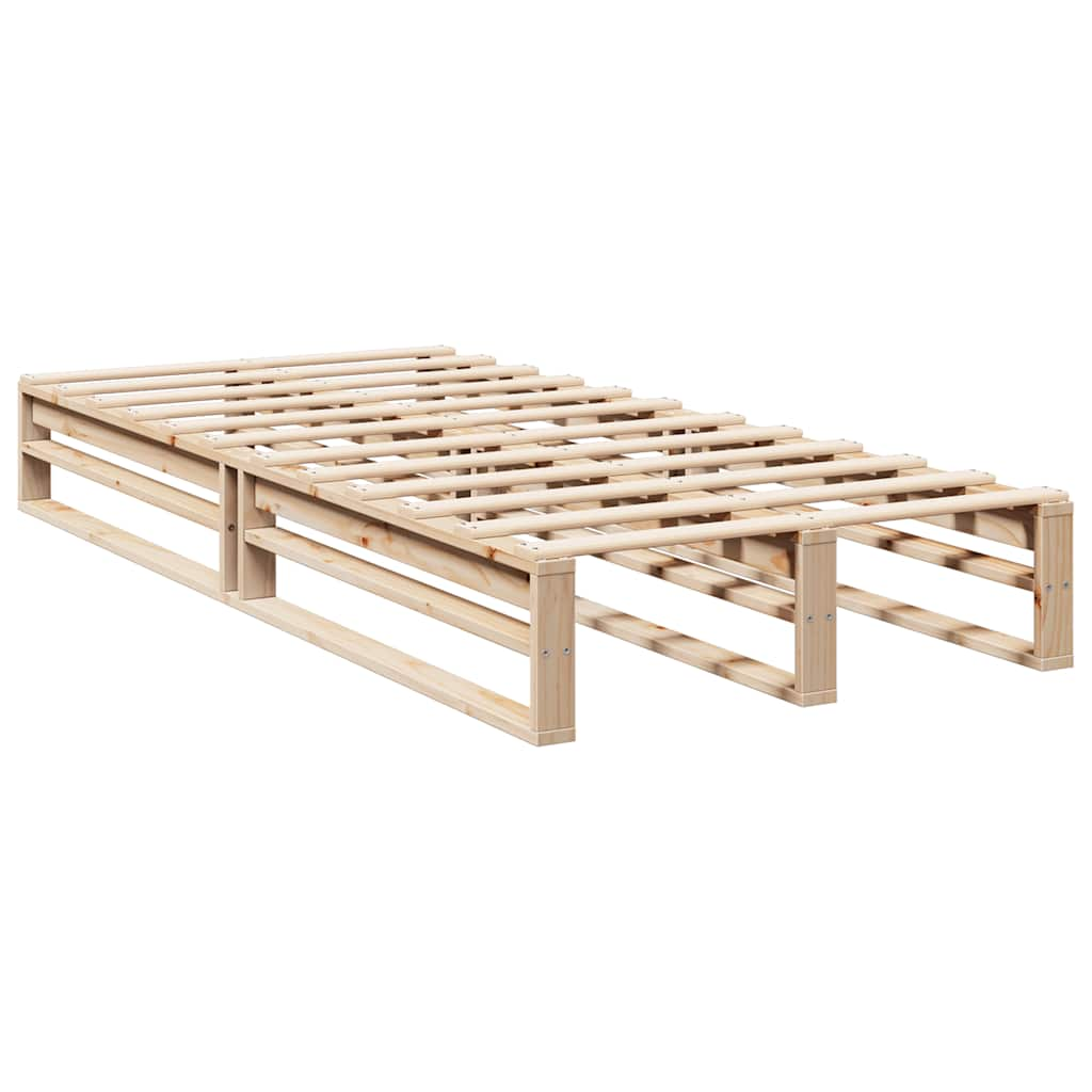 vidaXL Cama con estantería sin colchón madera maciza de pino 90x200 cm