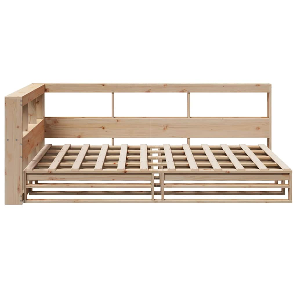 vidaXL Cama con estantería sin colchón madera maciza de pino 120x190cm