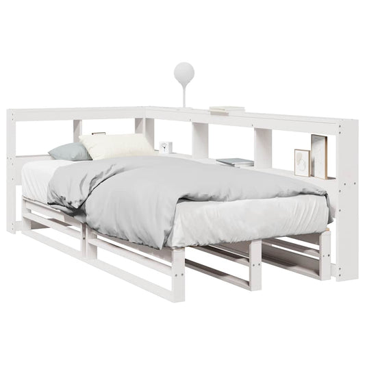 vidaXL Cama con estantería sin colchón madera maciza de pino 90x190 cm