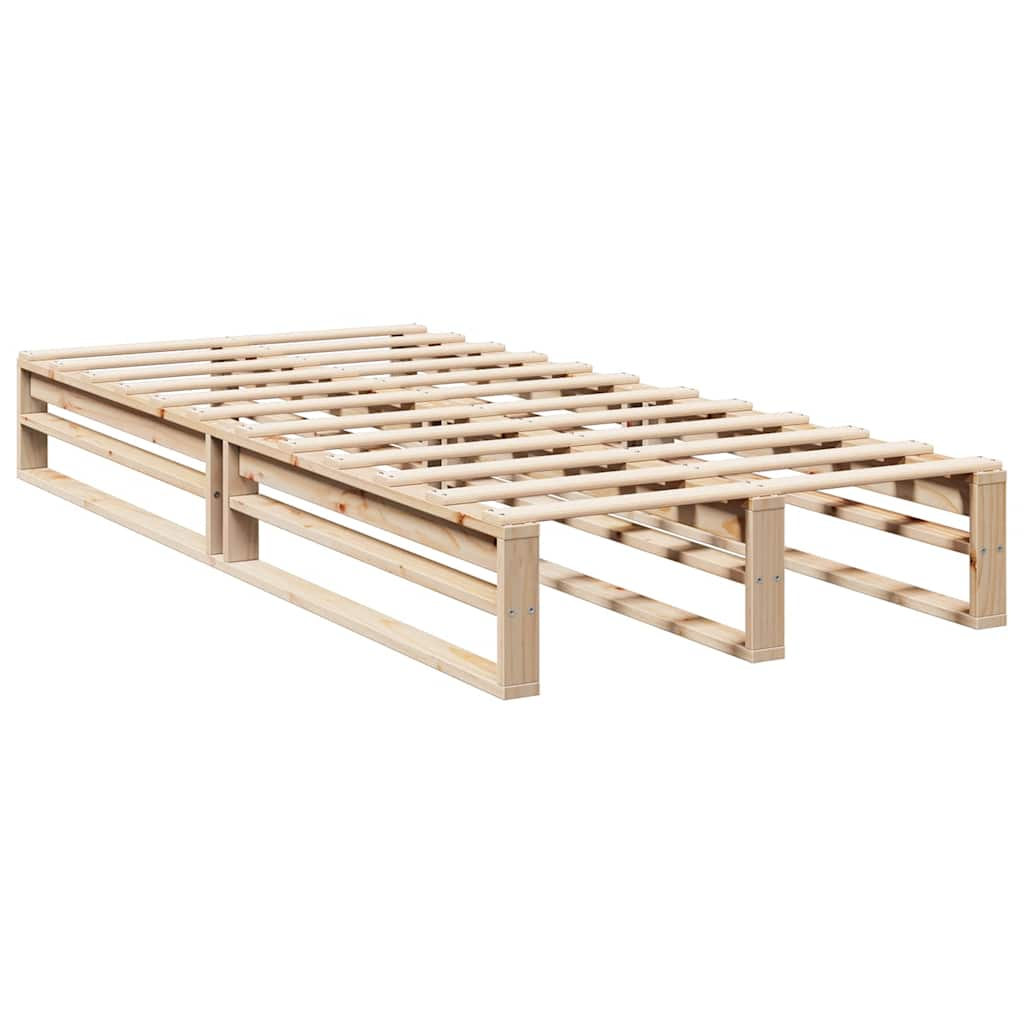 vidaXL Cama con estantería sin colchón madera maciza de pino 75x190 cm