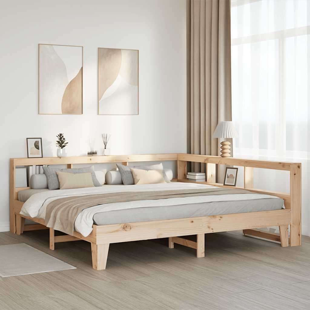 vidaXL Cama con estantería sin colchón madera maciza de pino 200x200cm