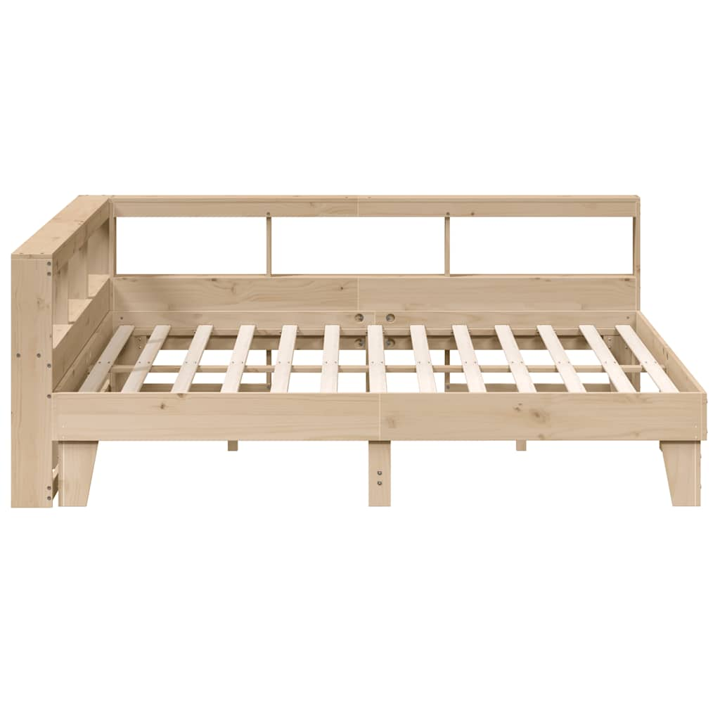 vidaXL Cama con estantería sin colchón madera maciza de pino 200x200cm