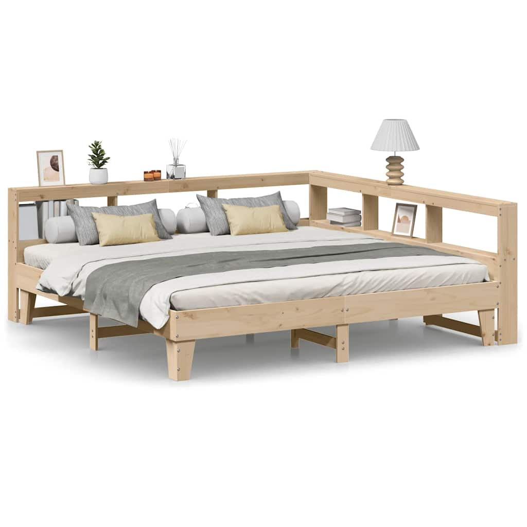 vidaXL Cama con estantería sin colchón madera maciza de pino 180x200cm