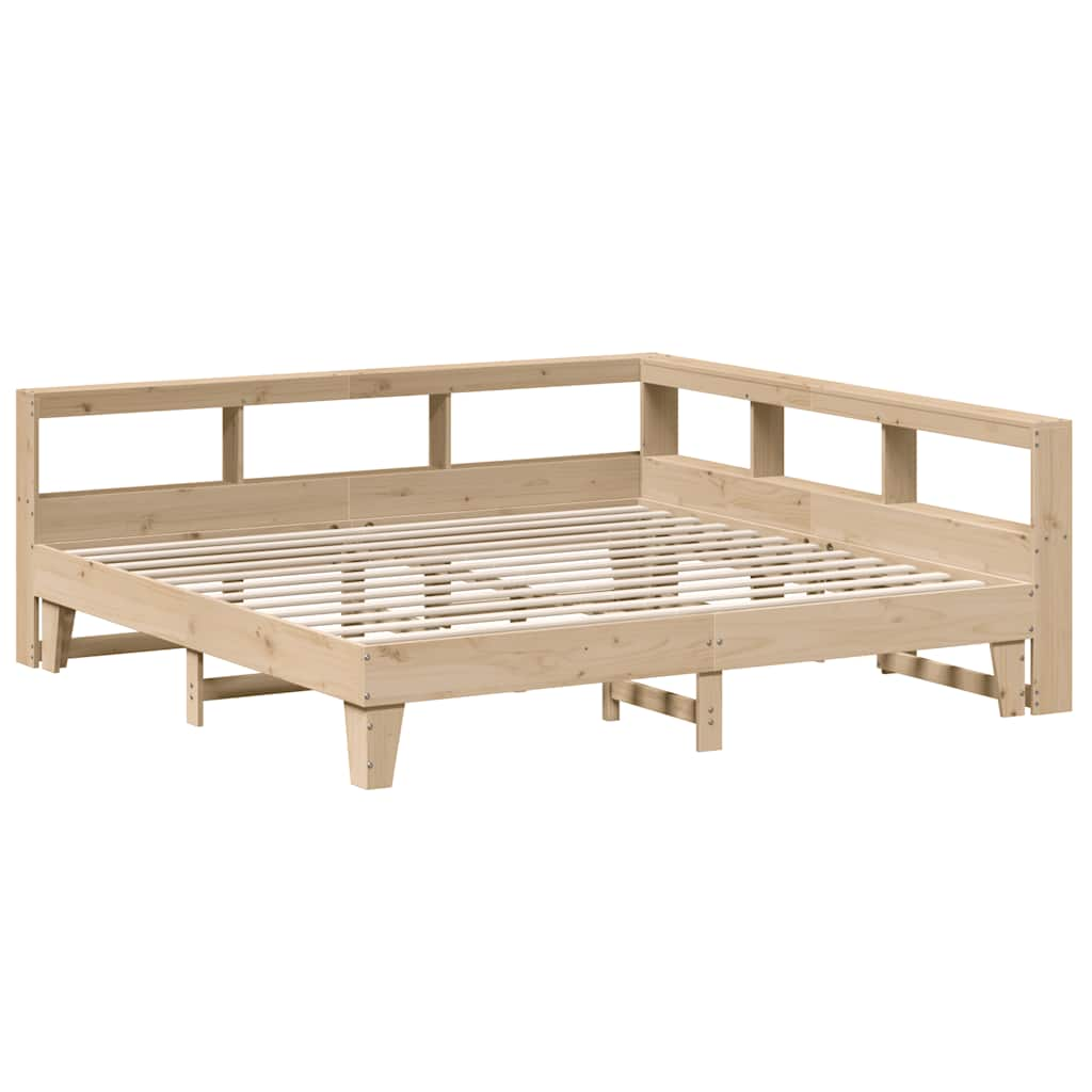 vidaXL Cama con estantería sin colchón madera maciza de pino 180x200cm