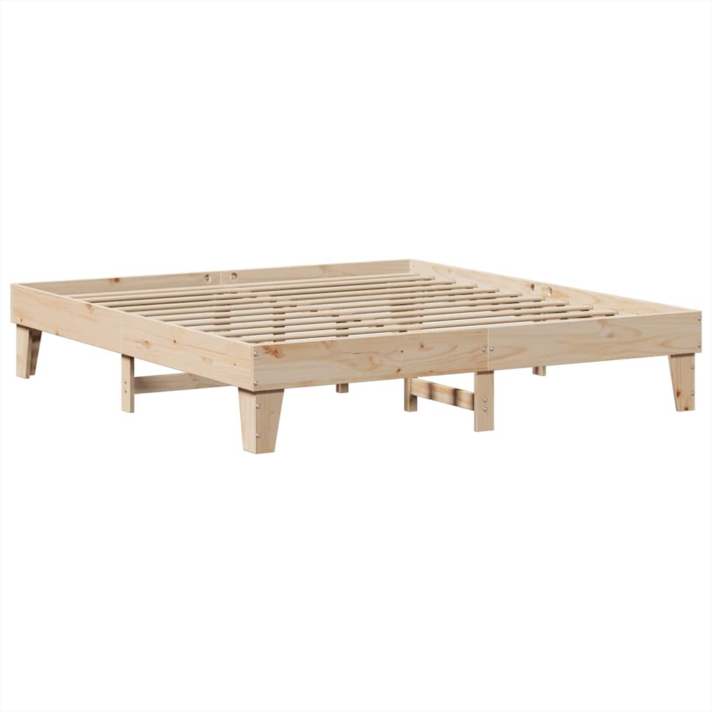 vidaXL Cama con estantería sin colchón madera maciza de pino 180x200cm