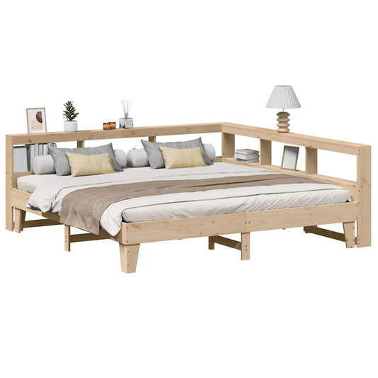 vidaXL Cama con estantería sin colchón madera maciza de pino 180x200cm