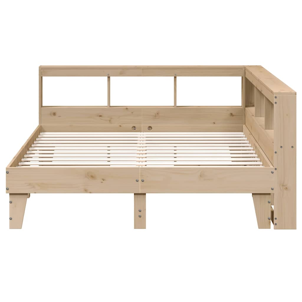 vidaXL Cama con estantería sin colchón madera maciza de pino 160x200cm