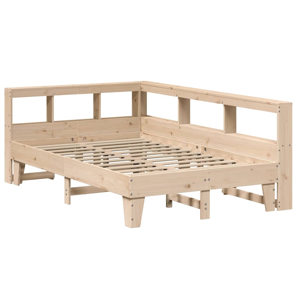 vidaXL Cama con estantería sin colchón madera maciza de pino 120x200cm