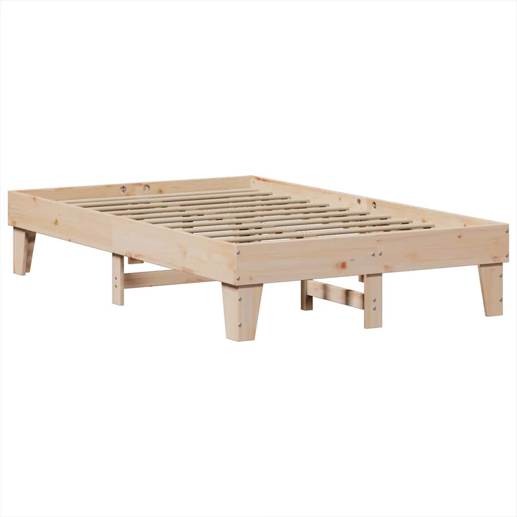 vidaXL Cama con estantería sin colchón madera maciza de pino 120x200cm