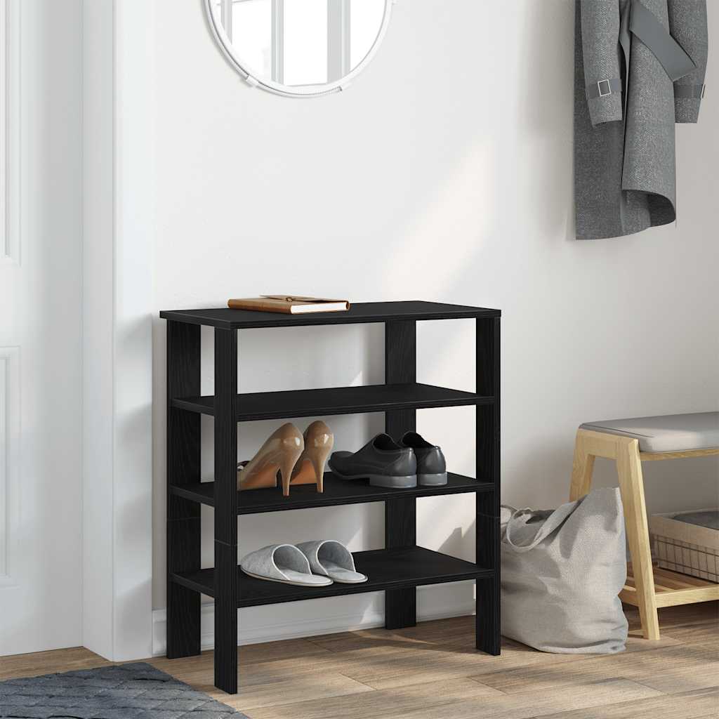 vidaXL Mueble zapatero madera contrachapada negro 61x32x70 cm