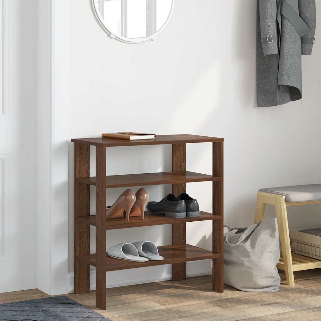 vidaXL Mueble zapatero madera de ingeniería marrón roble 61x32x70 cm