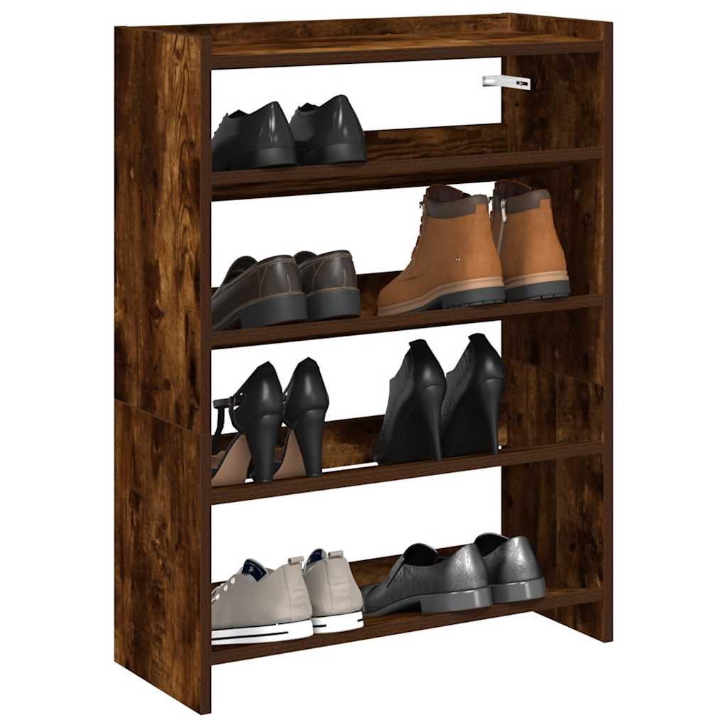 vidaXL Zapatero madera contrachapada roble ahumado 80x25x61,5 cm