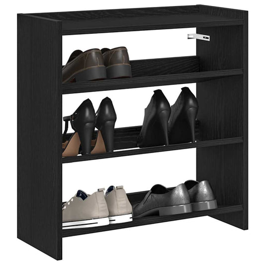 vidaXL Mueble zapatero madera contrachapada negro 60x25x62 cm