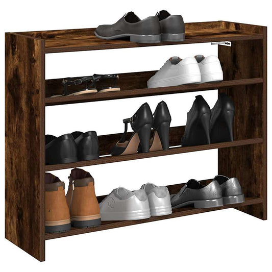 vidaXL Zapatero madera contrachapada roble ahumado 80x25x62 cm