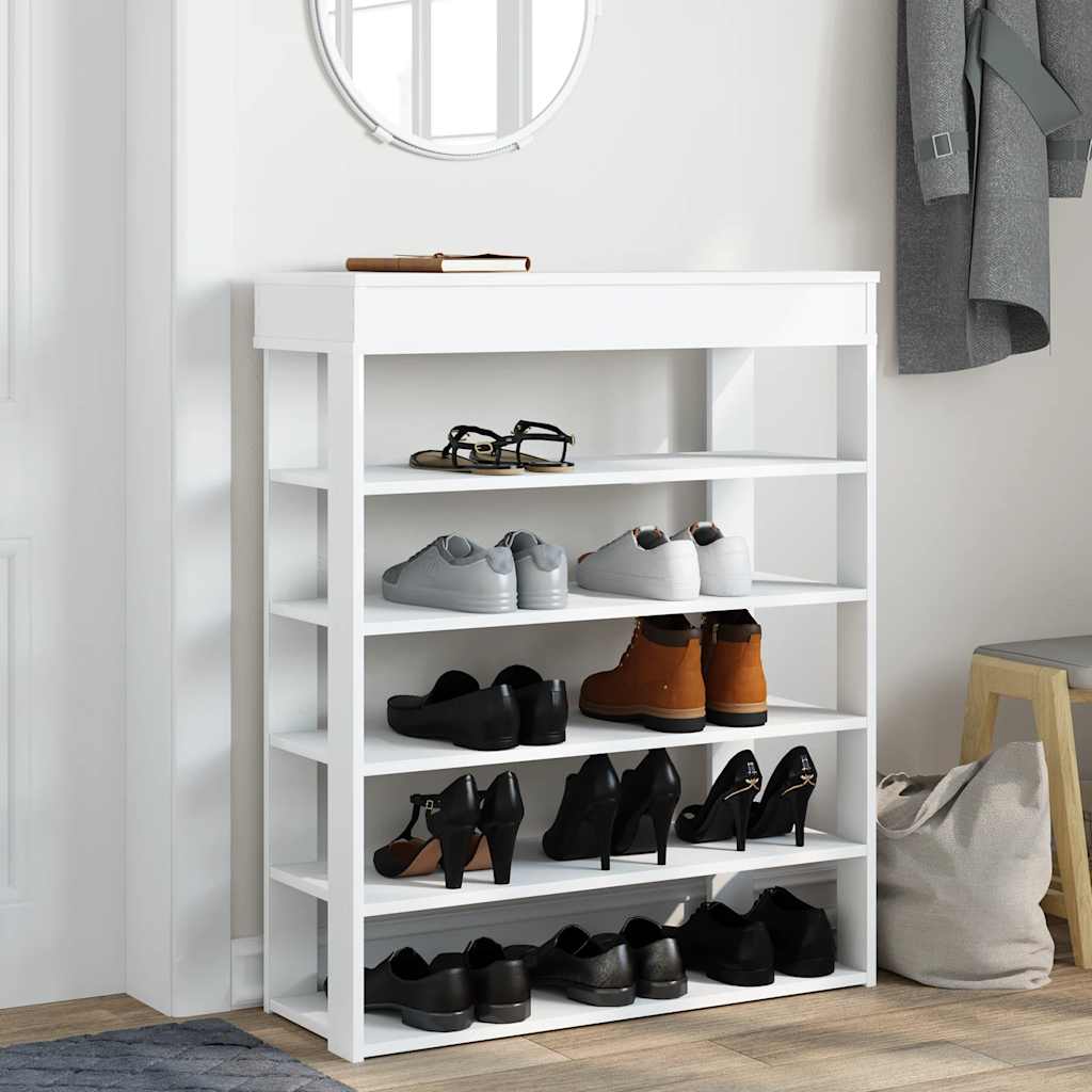 vidaXL Mueble zapatero madera contrachapada blanco 80x30x98 cm