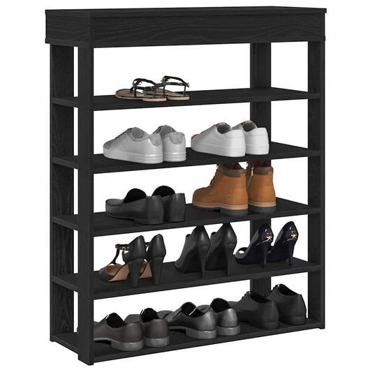 vidaXL Mueble zapatero de madera de ingeniería negro 80x30x98 cm