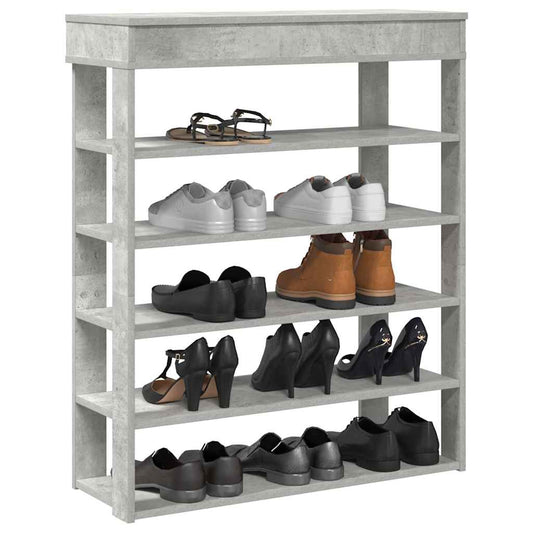 vidaXL Mueble zapatero madera contrachapada gris hormigón 80x30x98 cm