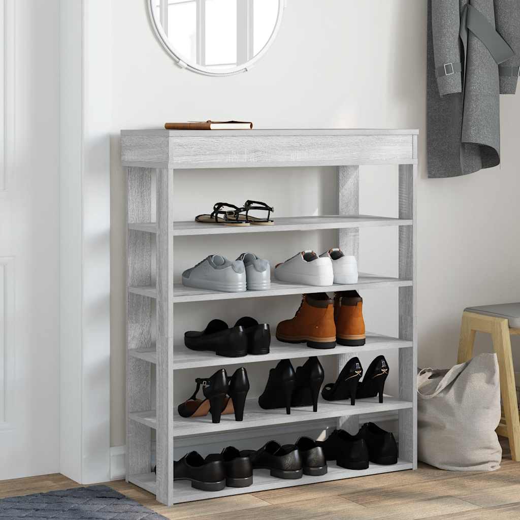 vidaXL Mueble zapatero madera de ingeniería gris sonoma 80x30x98 cm