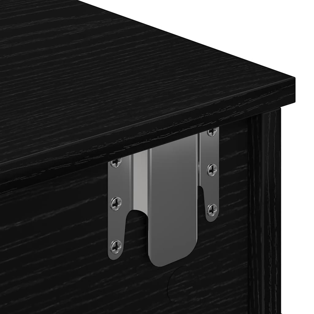 vidaXL Estante de pared con cajones de madera contrachapada negro