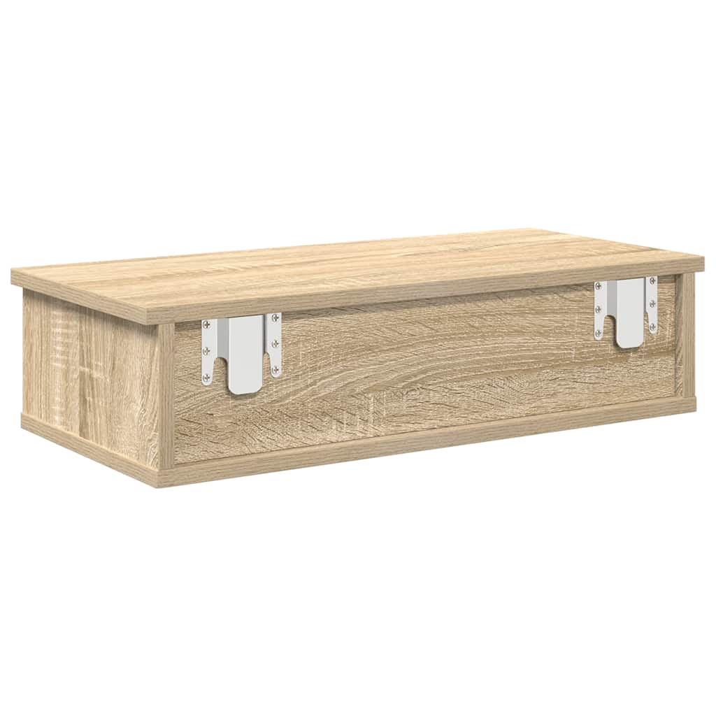 vidaXL Estante de pared con cajones madera contrachapada roble sonoma