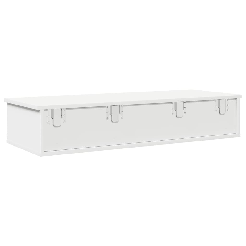 vidaXL Estante de pared con cajones de madera contrachapada blanco