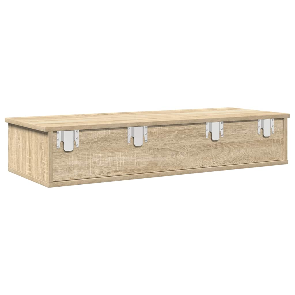 vidaXL Estante de pared con cajones madera contrachapada roble sonoma