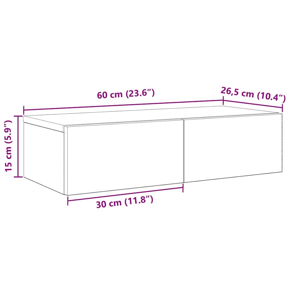 vidaXL Estante de pared con cajones de madera contrachapada blanco