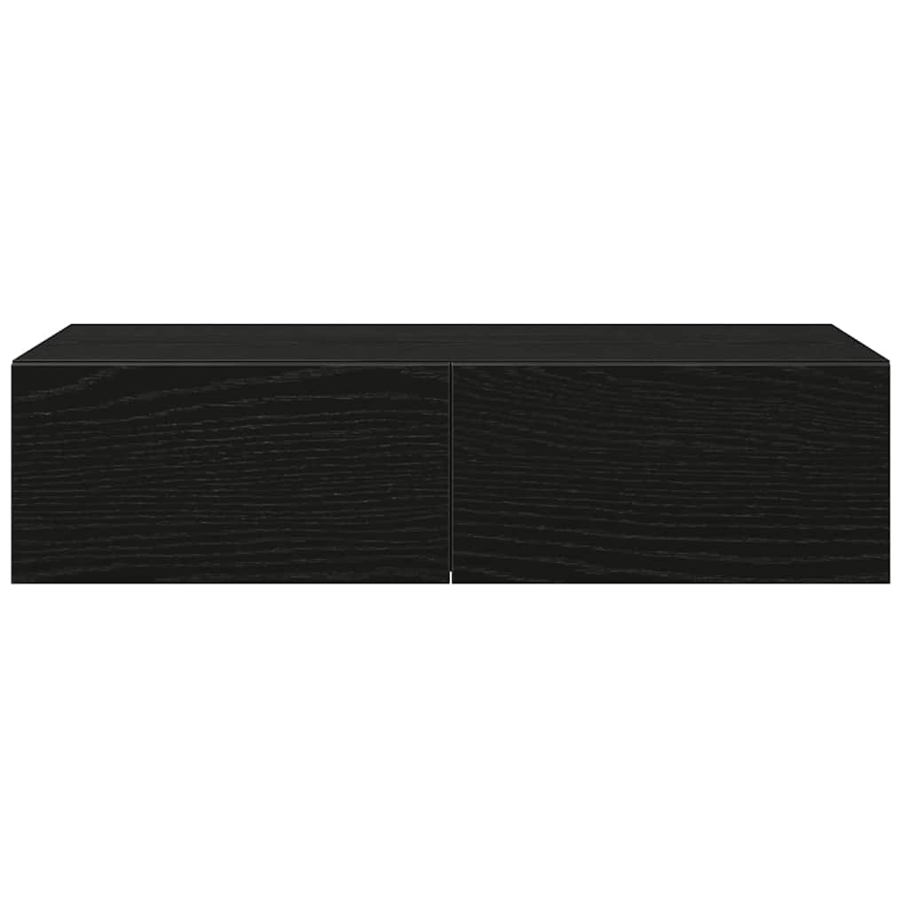 vidaXL Estante de pared con cajones de madera contrachapada negro