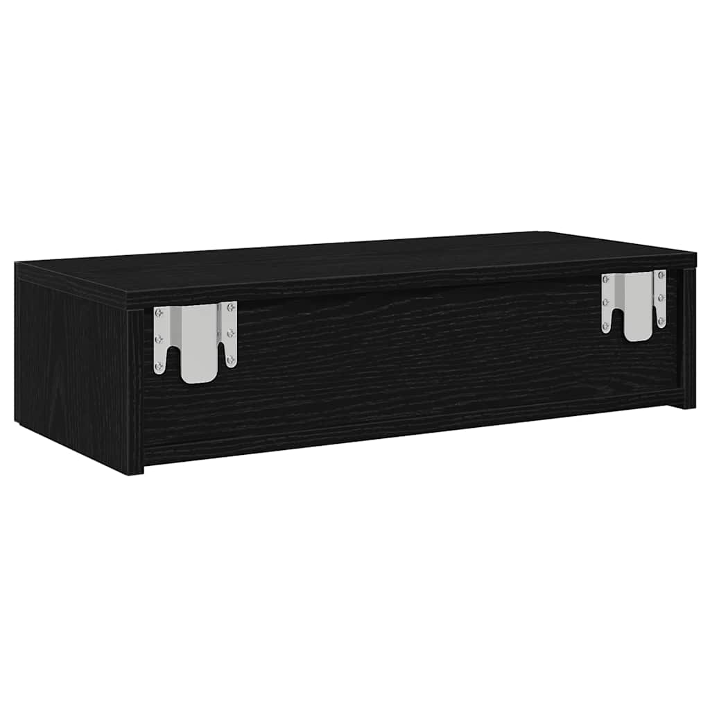 vidaXL Estante de pared con cajones de madera contrachapada negro