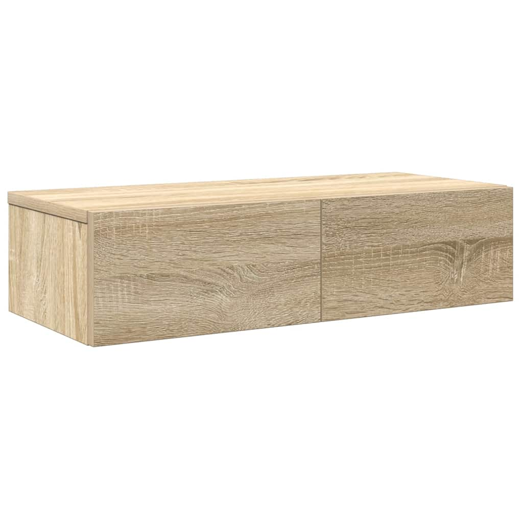 vidaXL Estante de pared con cajones madera contrachapada roble sonoma