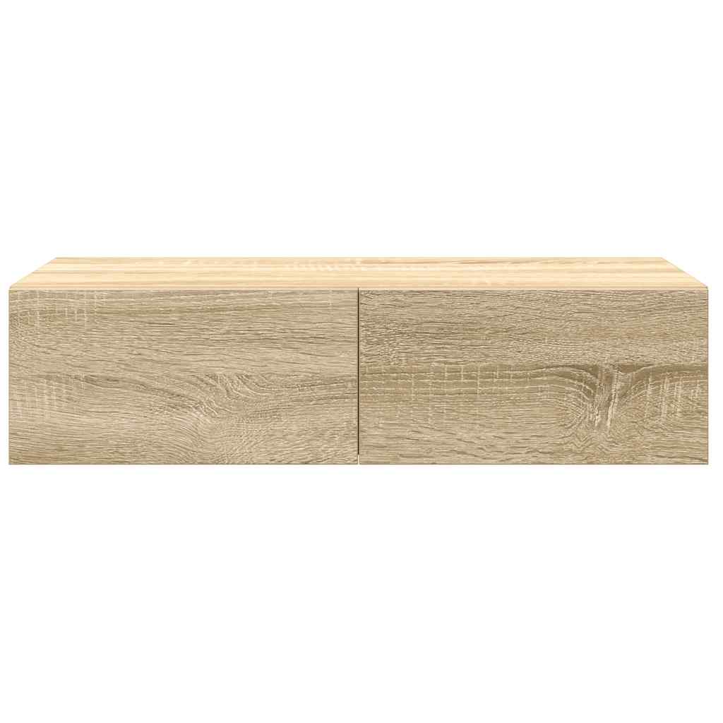 vidaXL Estante de pared con cajones madera contrachapada roble sonoma