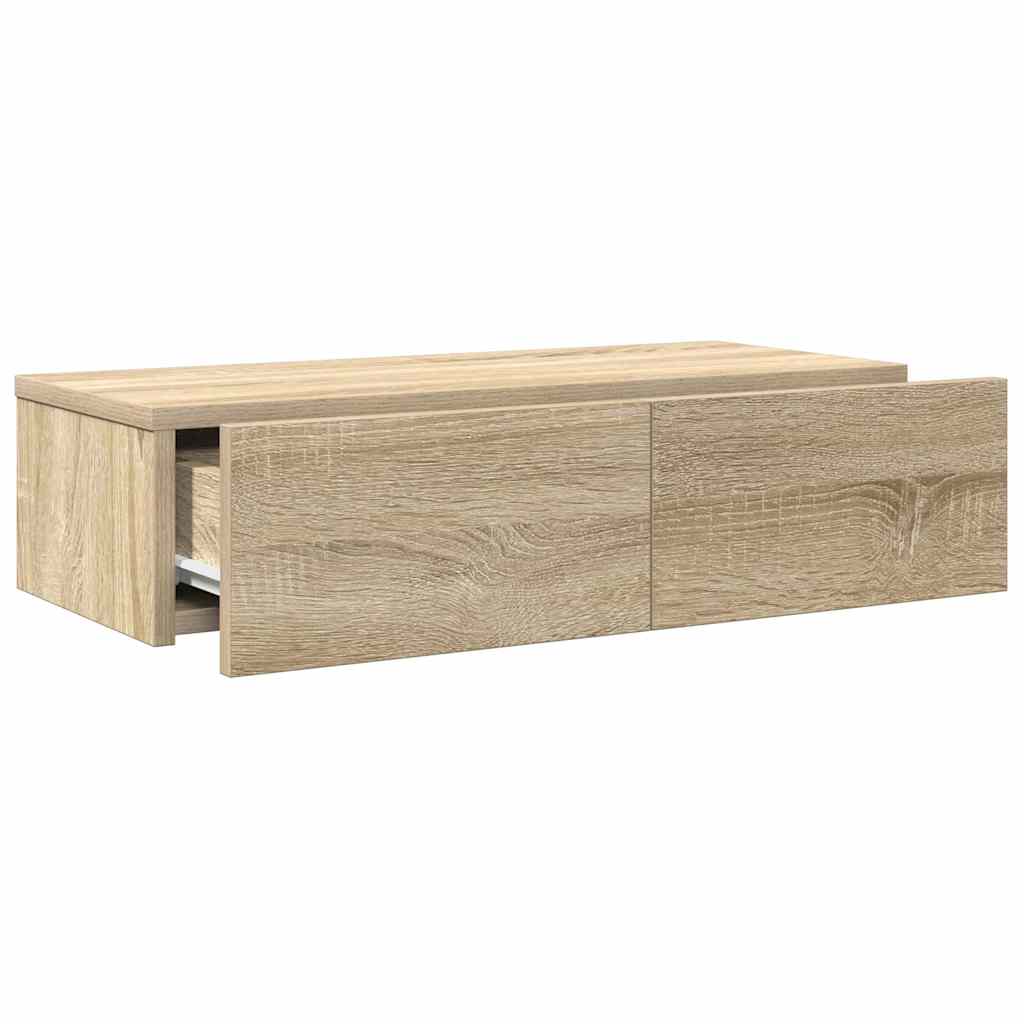 vidaXL Estante de pared con cajones madera contrachapada roble sonoma