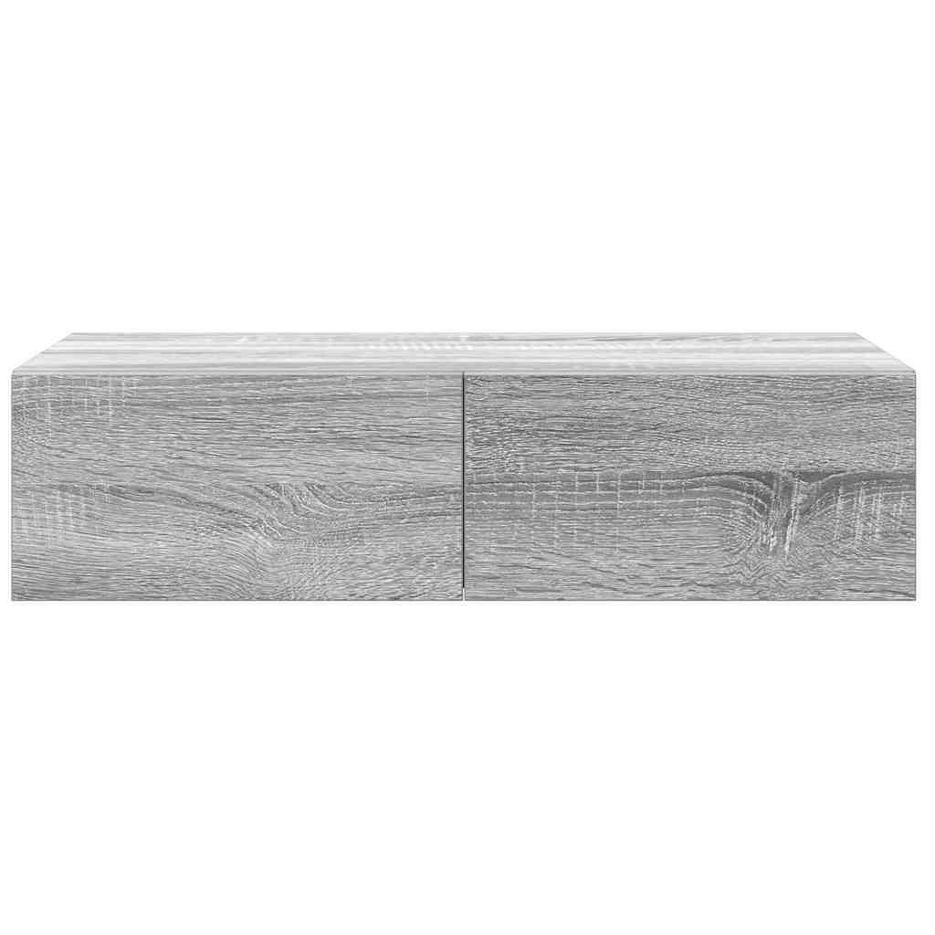 vidaXL Estante de pared con cajones madera contrachapada roble ahumado