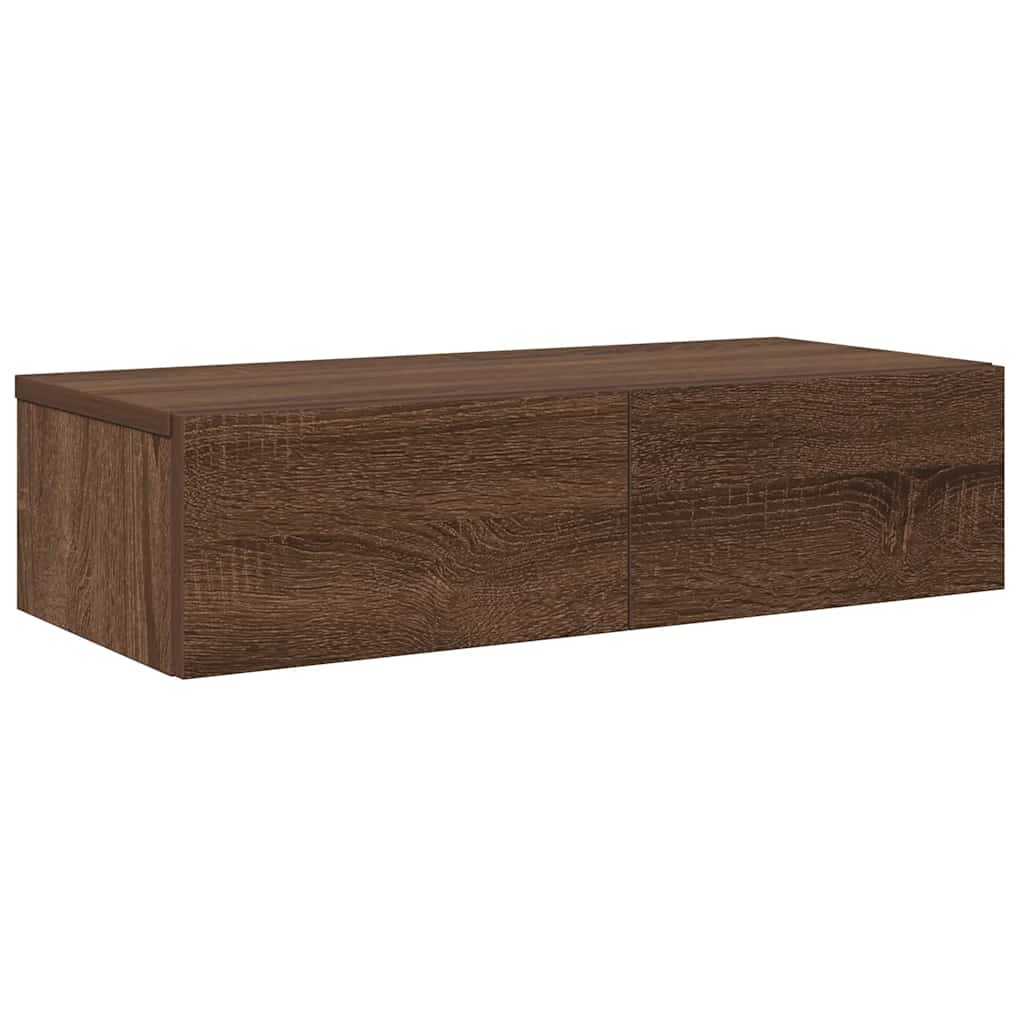 vidaXL Estante de pared con cajones madera contrachapada roble marrón