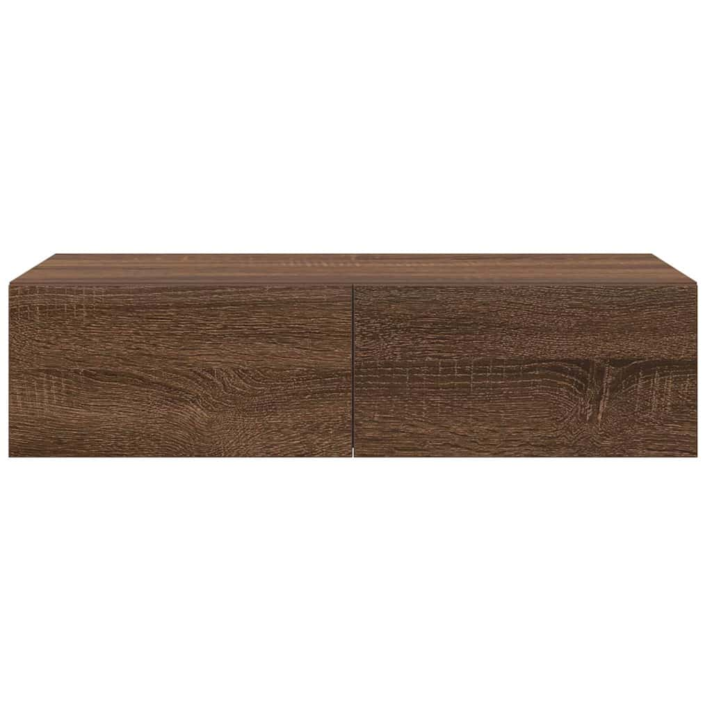 vidaXL Estante de pared con cajones madera contrachapada roble marrón