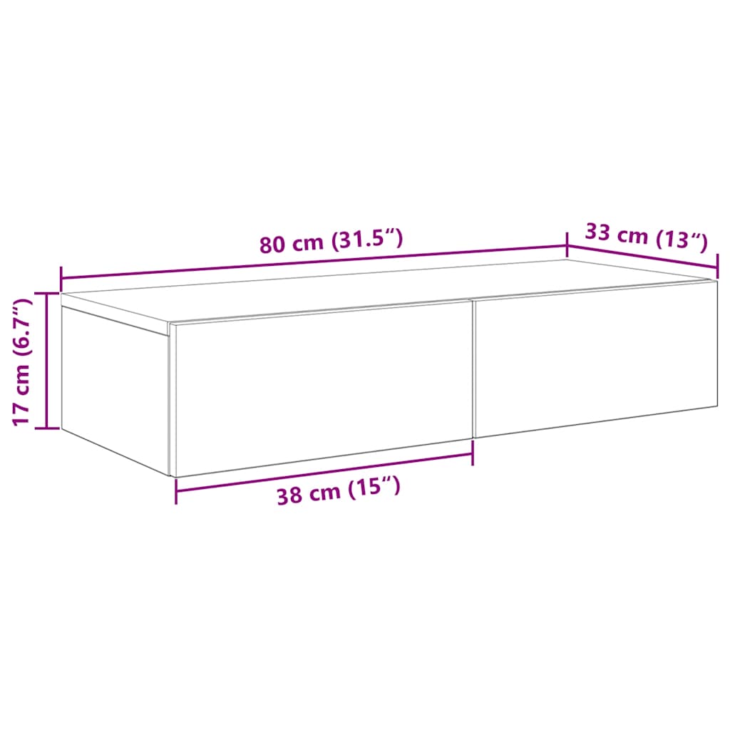 vidaXL Estante de pared con cajones de madera contrachapada blanco